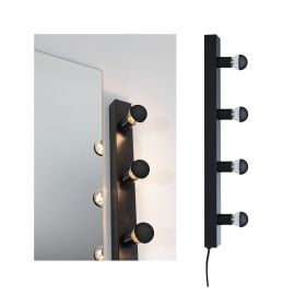 Oprawa ścienna REGULA II nad lustro z kablem E14 max. 4x40W DIM 230V IP 44 czarny / metal