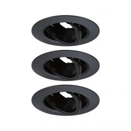 Zestaw wychylnych opraw do wbudowania GU10 max. 3x10W DIM 90mm 30° IP23 230V czarny / tworzywo sztuczne