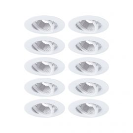 Zestaw wychylnych opraw do wbudowania GU10 max. 10x10W DIM 90mm 30° IP23 230V biały / tworzywo sztuczne