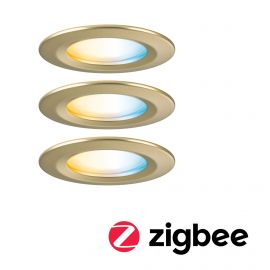 Zestaw wychylnych opraw wpuszczanych LED Nova Coin okrągłych 84mm 50° 3x2,8W 3x505lm 4000K klasa A 230V biały mat / aluminium